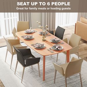 Tavolo da Pranzo Rettangolare Rustico in Legno di Pino da 119 cm per 6 Persone, Piano Grande per Sala da Pranzo, Tavolo da Cucina Naturale - Product Image 4