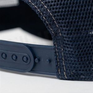Unisex <b>Navy</b> Blue 6-Panel Trucker Cap Mesh Fabric Adjustable Back Casual Spring Summer <b>Hat</b> - Product Image 6