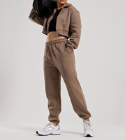 Pantalon de survêtement d'hiver pour femme de qualité supérieure avec logo personnalisé, taille élastique, vente en gros, joggers décontractés et pantalons amples pour femme