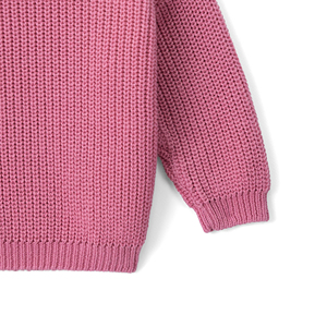 Suéter Unisex Rosa Rosado de Punto, Cuello Redondo, Manga Corta, Invierno, 100% Algodón, Ecológico, Diseño Simple - Product Image 4