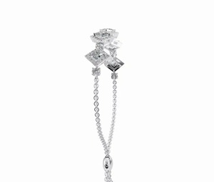 Princess Prism Diamond <b>Adjustable</b> <b>Bracelet</b> 3.856 Carats 91 Stones 9k 14k 18k Yellow Rose White Gold Luxury Lab Grown Jewelry - Product Image 3