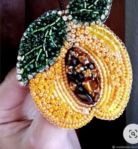 Floral Embroidery Beaded Brooch Handcrafted Luxury Bag and <b>Hat</b> Accessory - Product Image 2