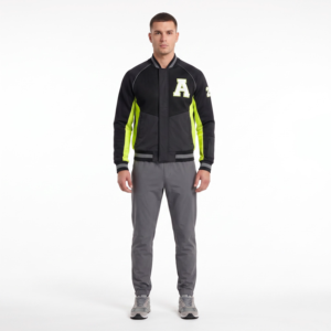 Men's Aero-Grid Performance Varsity <b>Jacket</b>-Waterproof 320GSM Ripstop Nylon Athletic Outerwear Streetwear Sizes 4XL-5XL - Product Image 1