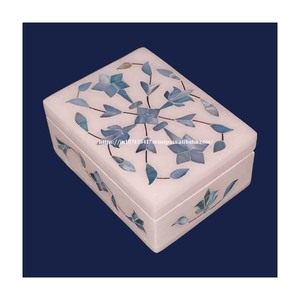Cajas de regalo con logotipo personalizado de alta calidad, las más hermosas, hechas a mano, con incrustaciones de madre azul, embalaje de joyería de mármol, joyería elegante rectangular - Product Image 1