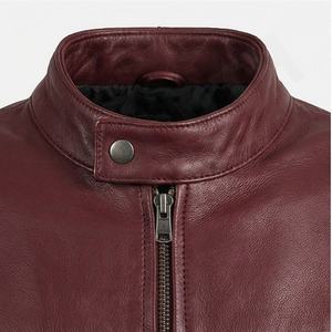 Veste en cuir de vachette véritable NAI-0469A, style motard, poches zippées, motif ventilé, veste de moto de couleur personnalisée - Product Image 4