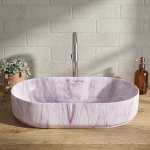 Lavabo de salle de bain de luxe en céramique bicolore moderne, lavabo artistique à poser sur comptoir - Product Image 3