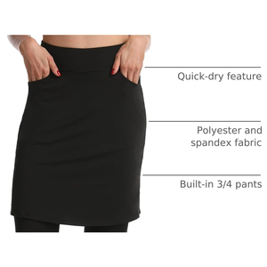 Jupe crayon modeste pour femme, taille haute, couleur unie, respirante, tricotée, mini, décontractée, toutes saisons, en nylon écologique - Product Image 3