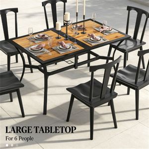 Tavolo da Pranzo Rettangolare Marrone per Terrazza e Giardino - Solo Tavolo - Product Image 3