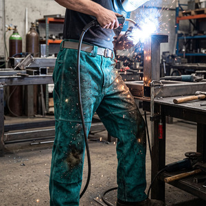 Pantalon de sécurité JNM SAFETY en cuir de vachette fendu, soudé, industriel, anti-coupure, anti-statique, résistant à la chaleur, protection 500C-1000C - Product Image 3