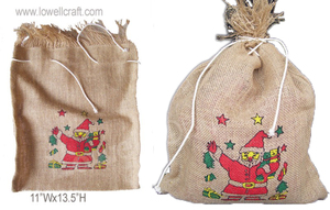 Bolsa de Yute con Cordón de Papá Noel, Logotipo Personalizado, Pequeña (20-30 cm), para Regalos, Dulces y Fiestas - Product Image 3