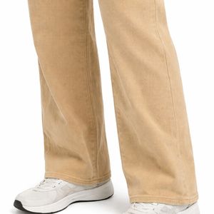 Pantalon droit uni pour femme, taille haute, décontracté, mode, qualité supérieure, confortable, à porter au quotidien, en denim. - Product Image 5