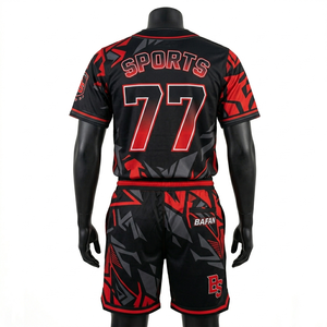 Men Athletic Mesh Short Set 150 GSM Soft Polyester Breathable Fabric Deep Maroon With Custom <b>Heat</b> Print for men's set - Product Image 2