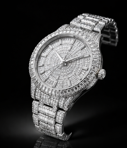 Reloj de Lujo con Diamantes, Acero Inoxidable, Cuarzo, para Hombre, Esfera de Cristal, Estilo Ejecutivo, Hip Hop, Regalo, Estilo Premium - Product Image 1