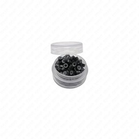 Schwarze Silikonbeschichtete 5mm Micro Link Perlen Haarverlängerungsringe 200 Stück Großhandel OEM-Lieferung