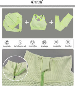 Conjunto Deportivo de Yoga de Manga Corta con Botones Bordados, 2 Piezas, Talla Grande, para Gimnasio y Fitness, 100% Algodón, Oferta 2026 - Product Image 3