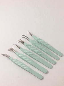 Juego de Pinzas Profesionales para Extensión de Pestañas con Puntas Suaves de 10 mm, Herramientas de Precisión de Acero Inoxidable para la Aplicación de Pestañas - Product Image 3