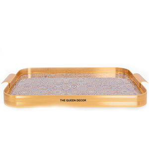 Bandeja Decorativa Multifuncional para Bodas y Ramadán, Color Dorado, Personalizable, Moderna y Lujosa, de Metal - Product Image 1