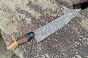 Cuchillo de Chef de Acero de Damasco Hecho a Mano SHARP POINT TRADES, Mango de Madera Natural, Grado Industrial, Hoja de Cambio Rápido, Garantía de 3 Años - Product Image 2