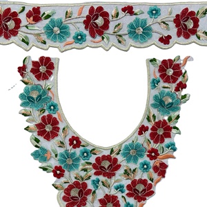 Parches de encaje de cuello de tela de red bordada étnica india de moda para ropa de Boutique trajes de trabajo vestidos Kurti blusa Decoración - Product Image 1