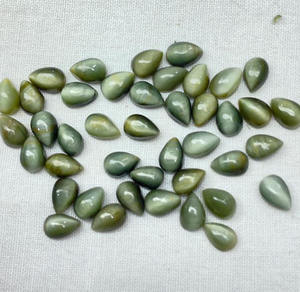 Ojo de Gato Natural de Grado Comercial, Forma de Pera 4x6 mm, Cabujón de Crisoberilo, Piedra Preciosa a Granel para Negocios de Joyería, Ojo de Gato Indio, MOQ Bajo - Product Image 3