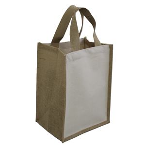 Bolsa de Compras Reutilizable de Alta Calidad, Ecológica, de Yute y Lona, con Asas de Algodón, Impermeable, Promocional - Product Image 2