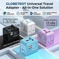 Adaptor Perjalanan Universal MINI Compact All in One dengan Pengisi Daya Ponsel dan Port USB-C Fast Charging untuk Perjalanan Bisnis