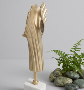 Modern Elegant Gold Coral Aluminum Sculpture Luxury Decorative Accent for Home Desktop or Tabletop <b>Object</b> Desk Accents Decor - Product Image 4