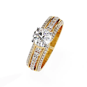 Anillo de Diamantes Estilo Vintage de 2.00 Quilates, Claridad VS1, Color F, Anillo de Boda de Oro de 18k, Anillo de Diamantes de Laboratorio Certificado por IGI para Mujer - Product Image 3