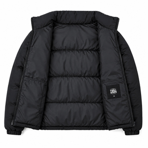 OEM Wholesale Men's Casual Winter Puffer <b>Jacket</b> Custom Waterproof Ultra Light Weight <b>Canvas</b> Oversize With Feather Detail - Product Image 2