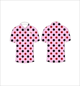 Camisa polo de moda para hombre, camiseta de golf informal de manga corta con estampado de lunares rosas, ropa transpirable de verano - Product Image 6