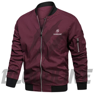Chaqueta Bomber de Manga Larga para Hombre BLOODLINE, Color Granate, Resistente al Viento, Ropa Deportiva para Exteriores, Temporada de Otoño - Product Image 1