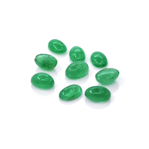 Esmeraldas naturales de Zambia calibradas en forma ovalada de 4x6 mm, cabujones sueltos de esmeralda natural para la fabricación de joyas, listas para usar. - Product Image 1
