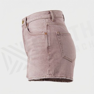 Shorts en jean décontractés avec strass sur toute la longueur, respirants, design streetwear, couleur personnalisée, logo personnalisé, service OEM - Product Image 3