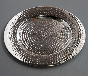 Assiette en métal brillant argenté Offre Spéciale assiette vaisselle chargeur de plat vaisselle à dessert assiette à gâteau de différentes tailles disponibles - Product Image 3