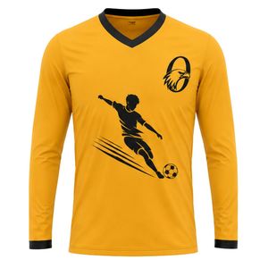 Camiseta de Fútbol Amarilla y Negra de Manga Larga para Adultos y Niños, Uniforme Deportivo Cómodo para Entrenamiento y Partido - Product Image 1