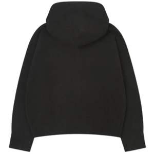 Sudadera con Capucha de Punto con Cremallera y Emblema para Hombre, Sudadera Negra Cómoda y Elegante con Bolsillo Delantero, Sudadera de Punto Premium con Emblema - Product Image 2