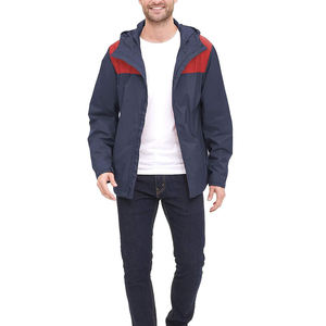 <b>Men</b> Hooded Waterproof Breathable Windbreaker <b>Jacket</b> Lightweight Sports Outdoor Running Casual Wear 100% Polyester OEM ODM - Product Image 4