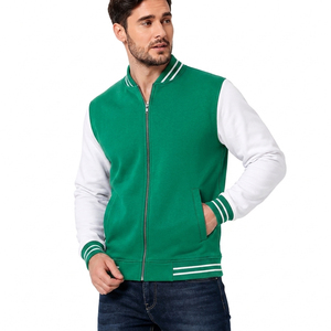 Veste de sport verte pour homme, manches blanches, fermeture éclair, vêtement d'extérieur décontracté en polaire, pour le printemps, motif à carreaux, respirant, séchage rapide - Product Image 3
