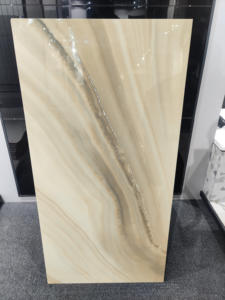 OCEAN BEIGE 60X120CM SUPERFICIE BRILLANTE DISPONIBLE EN LOS COLORES BEIGE, GRIS, PLATEADO, MARRÓN, ACABADO CON Efecto MÁRMOL AL MEJOR PRECIO Y CALIDAD - Product Image 2