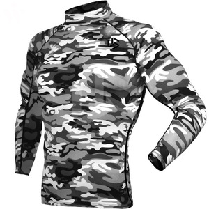 New Sublimated <b>Men's</b> <b>Compression</b> <b>Shirts</b> Comfortable Fitness Wear Latest Design Knitted Fabric Solid Long Sleeve Anti-Wrinkle - Product Image 3