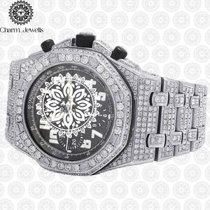 Montre de luxe pour homme en acier inoxydable Charm Jewells, cadran 40 mm, bracelet 20 cm, mouvement mécanique, étanche 10 bars, date automatique, fonction push - Product Image 5