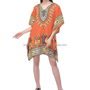 Premium Quality Dashiki Dresses for Women Designer <b>Kaftan</b> Dresses Women <b>Plus</b> <b>Size</b> From India Beach Short Dress - Product Image 3