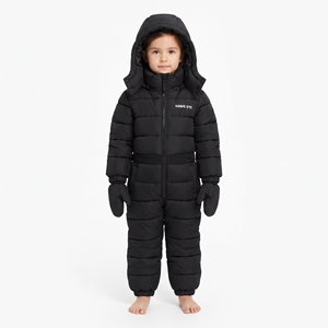 Traje de Nieve de una Pieza para Bebé Niño, Marca HAWK EYE, Color Negro, con Capucha, Cierre de Cremallera, Impermeable, Ropa de Invierno para Bebés - Product Image 2