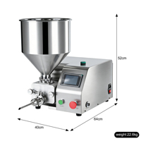 Máquina de llenado de decoración de helado de mermelada de yogur de pastel automático Manual de escritorio de Control PLC pequeño de acero inoxidable Mini