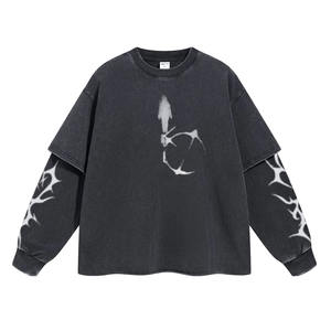 Nuevas Camisetas Oversize de Diseño Holgado en Color Liso con Hombros de Doble Hilo de Algodón para Mujer y Hombre de Manga Corta - Product Image 5