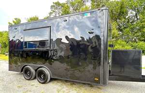 Remolque Equipado Verde Esmeralda de 8.5x22 para Uso como Camión de Comida Móvil para Venta de Snacks, Papas Fritas y Otros Alimentos - Product Image 4