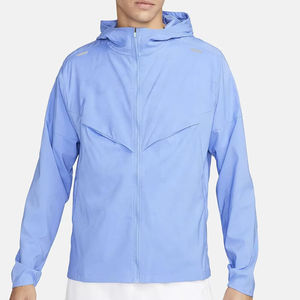 Veste de travail imperméable coupe-vent vintage bleu ciel pour homme avec logo personnalisé, veste décontractée zippée pour le sport et les activités de plein air - Product Image 1