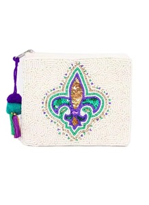 Porte-monnaie brodé fait main coloré et perlé pour adolescents, portefeuille en tissu personnalisé avec fermeture éclair, mode enfant, vente en gros, porte-clés P - Product Image 4