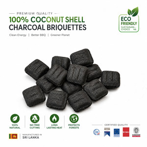 Briquettes de charbon de coco fabriquées à la machine, à haute valeur calorifique, personnalisables en poids et en étiquetage, pour barbecue naturel - Product Image 1