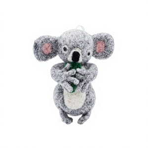 Premium Handmade Eco-Friendly 100% Wool Knitted Koala Christmas Ornament Wall Hanging Cartoon <b>Animal</b> Home Decor Indoor - Product Image 2
